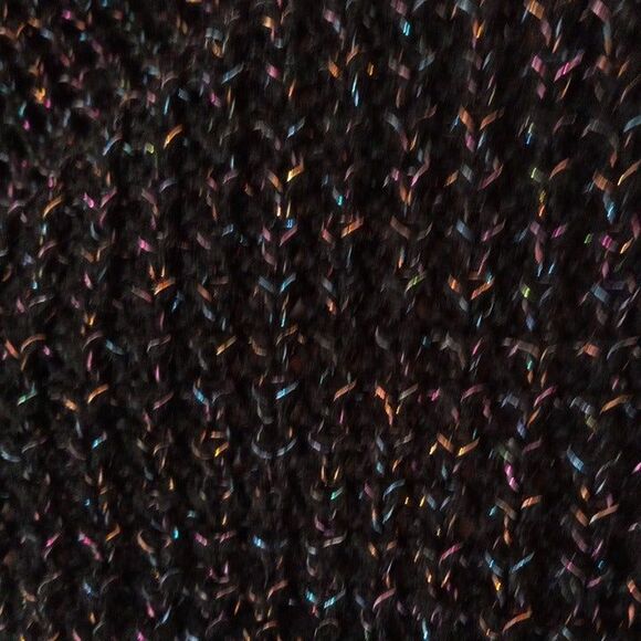 Takeout Open Knit Cardigan-Medium-Button Front-Rainbow Metallic Thread-Cozy - Picture 4 of 10